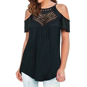 🎈KAILY Black Cold Shoulder Blouse🎈